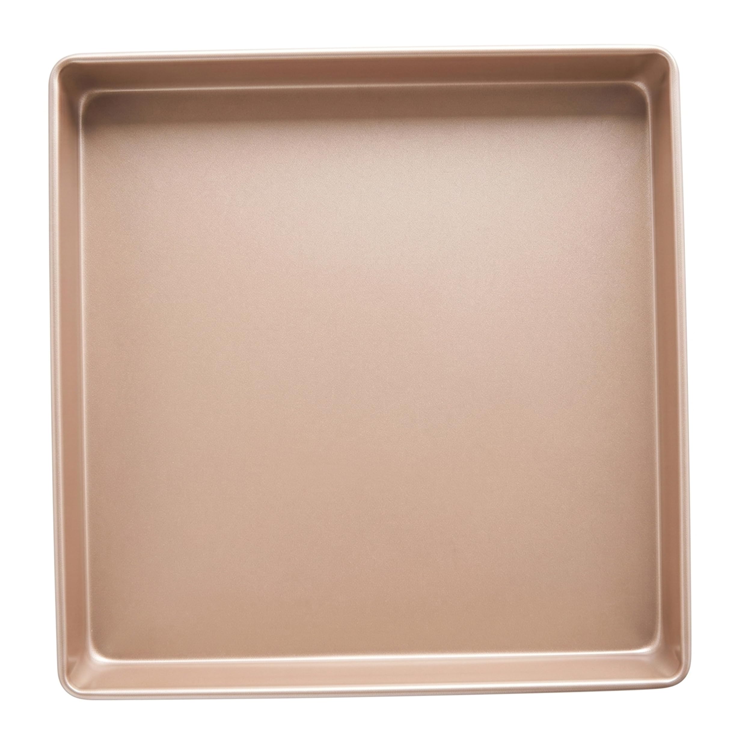 PithCogent Square Baking Pan, 11x11 Inch Square Cake Pan, Even-heat Heavy Carbon Steel Non-stick Baking Pans, Gold
