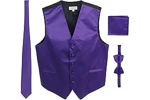 Men's Alluring Purple Vest and Bow Tie Sets