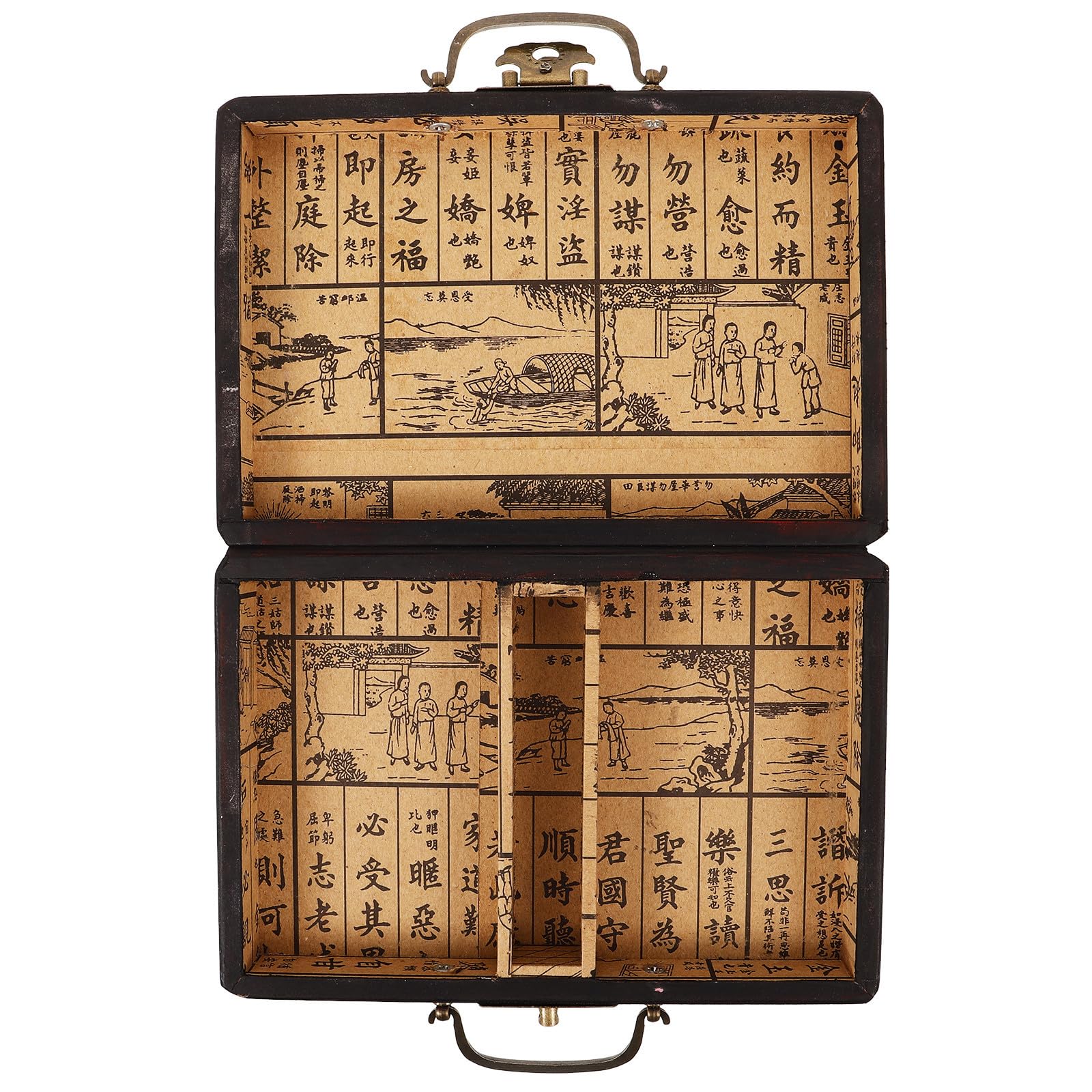 STOBAZA 3 Stück Rot Vintage mit Griff Mahjong, Aufbewahrungsbox | Leere Kasten für Steine, Tragbar und Geordnet, Traditionelle Form, Praktischer Henkel, Kompakt