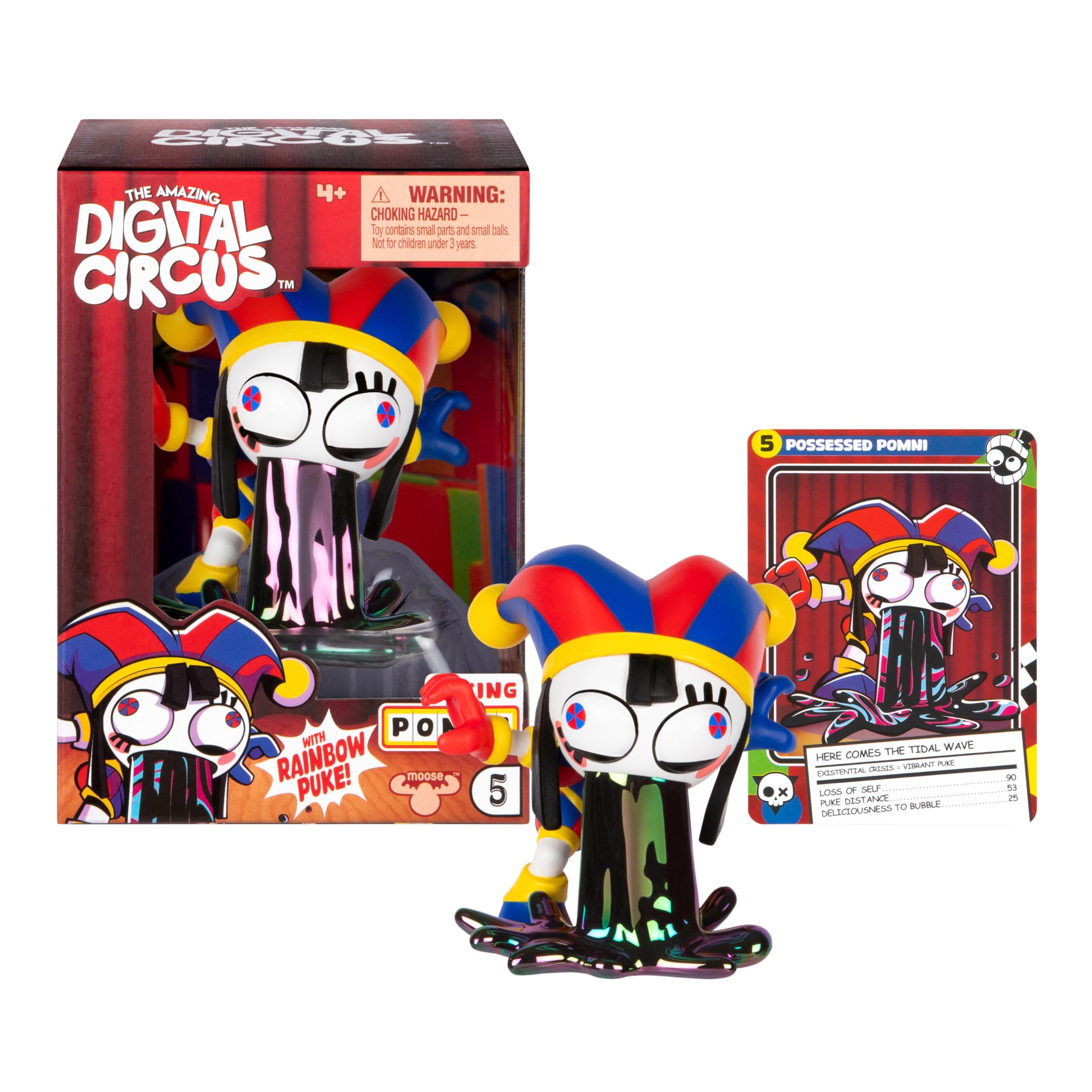 Amazing Digital Circus Officially Licensed Puking Pomni Vinyl Figure, Quality 4"/10.1 CM Boxed Collectible Figure With Rainbow Puke And Collector Card, Collect all the Premier Collection Vinyl Figures