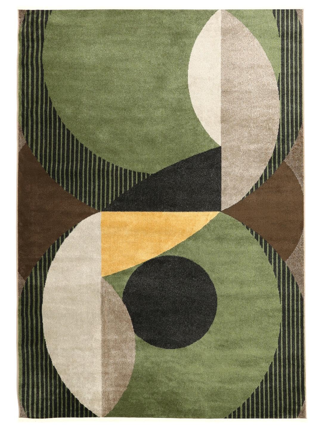 RugVista Rondo, Alfombra Moderna, Pelo Corto, 200 x 300 cm, Rectangular, Calidad cert. Oeko-Tex Standard 100, Poliéster, Pasillo, Dormitorio, Cocina, Salón, Despacho, Verde Amarillo