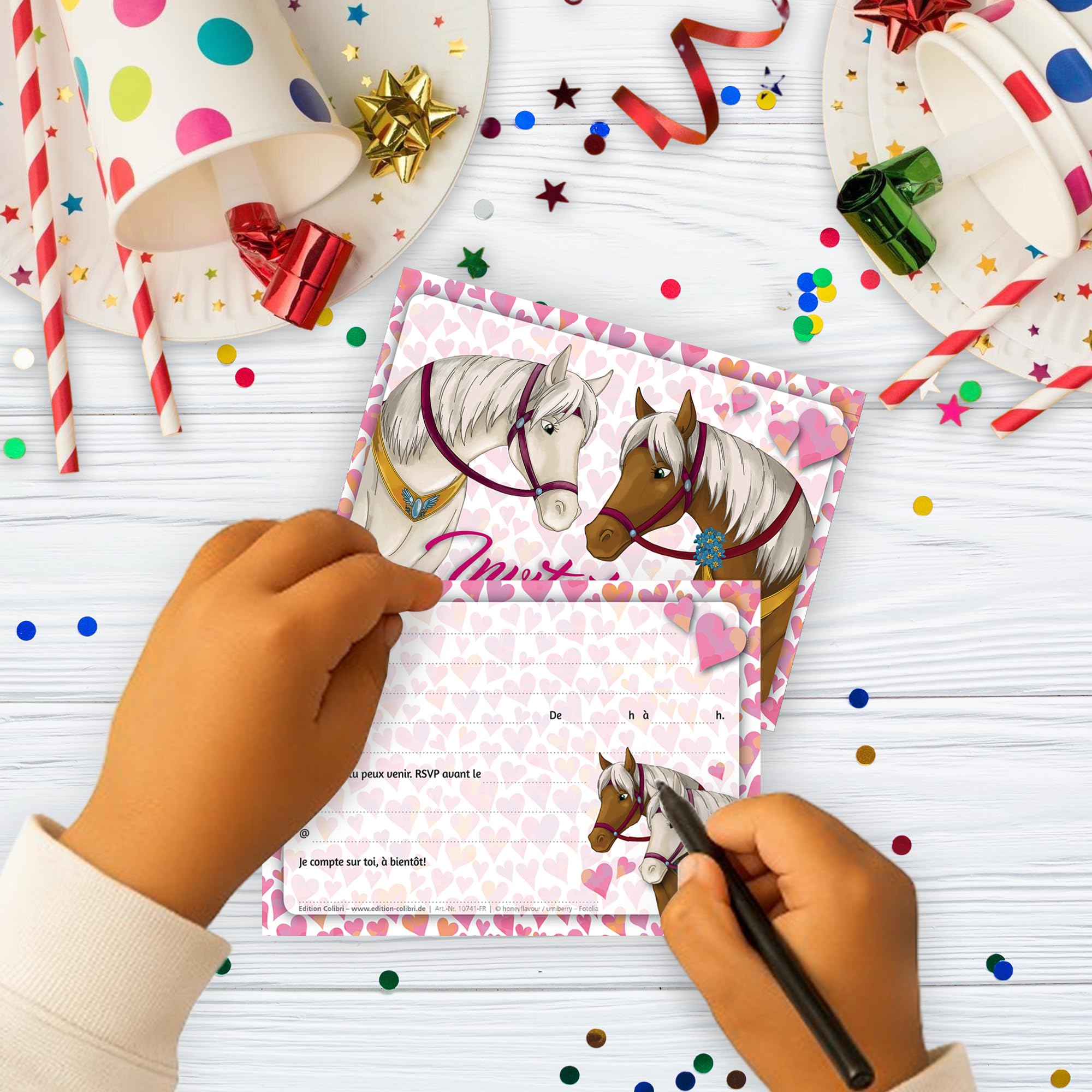 Inviti A Tema Riccio Con Cuore - Edition Colibri - Confezione Da 10 Biglietti Per Compleanno O Festa - 4