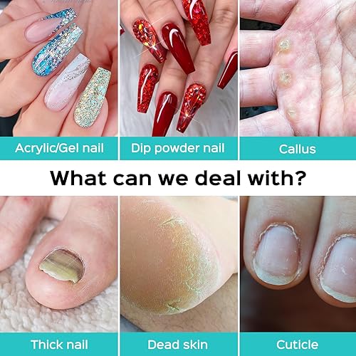 Miniatura 3 de COSLUS Taladro de uñas eléctrico profesional para uñas de polvo de inmersión de gel acrílico, kit de máquina de taladro de uñas portátil,