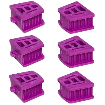 Large Purple Dental Bite Blocks - Autoclave Dental Silicone Mouth Props - Mouth Prop Bite Block Dental Bag of 6 By PlastCare USA
