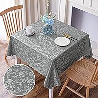 Vista 95 de Smiry Square Table Cloth, Waterproof Heavy Duty Vinyl Tablecloths, Wipeable Washable Table Cover for Kitchen and Dining Room (Baby Blue, 54" X 54")
