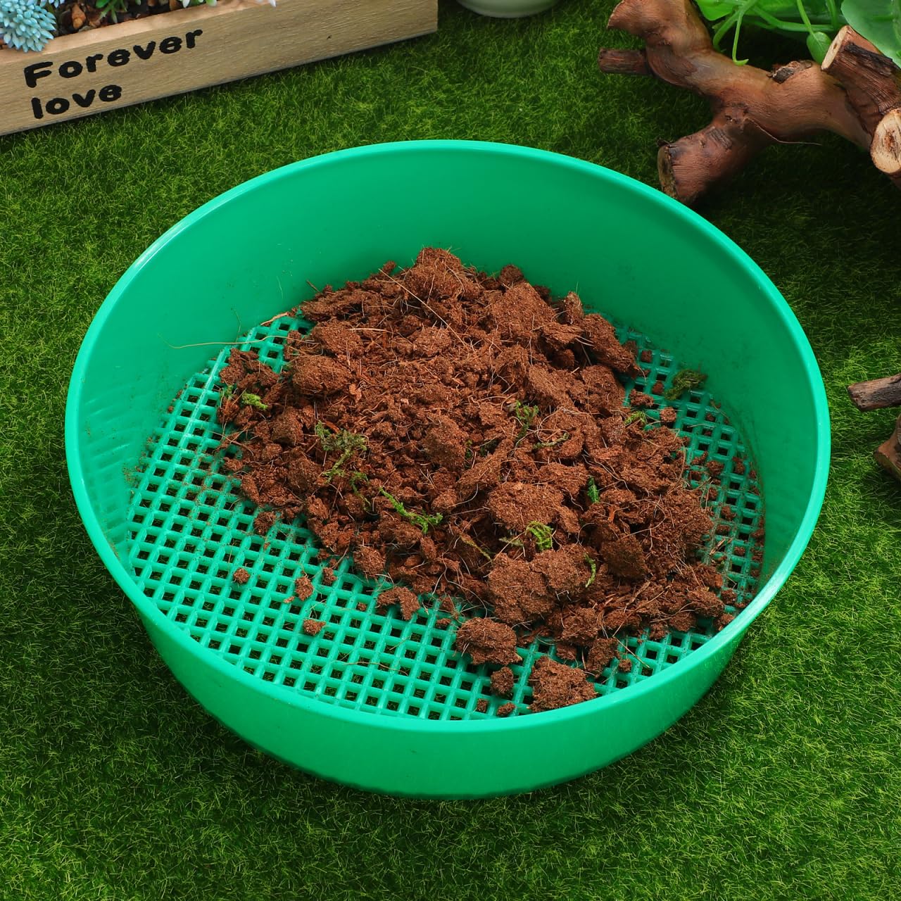 DOITOOL Lot De 2 Tamis De Jardin 20.50 X 20.50 X 6.00 Cm Maillage Léger en Plastique pour Filtrage De Compost Sol Et Débris Outil Pratique pour Balcon Jardin Parc