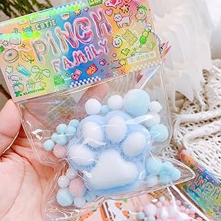 ألعاب ضغط إسفنجية بتصميم قطة تابا من كيه ار ار اف دي بي، ألعاب عائلية قابلة للضغط، 40 نمط، تصميم مخلب قط وهامستر لطيف وناعم، ألعاب كاواي فيدجيت إسفنجية للبالغين والأطفال (مخالب قط/أزرق)