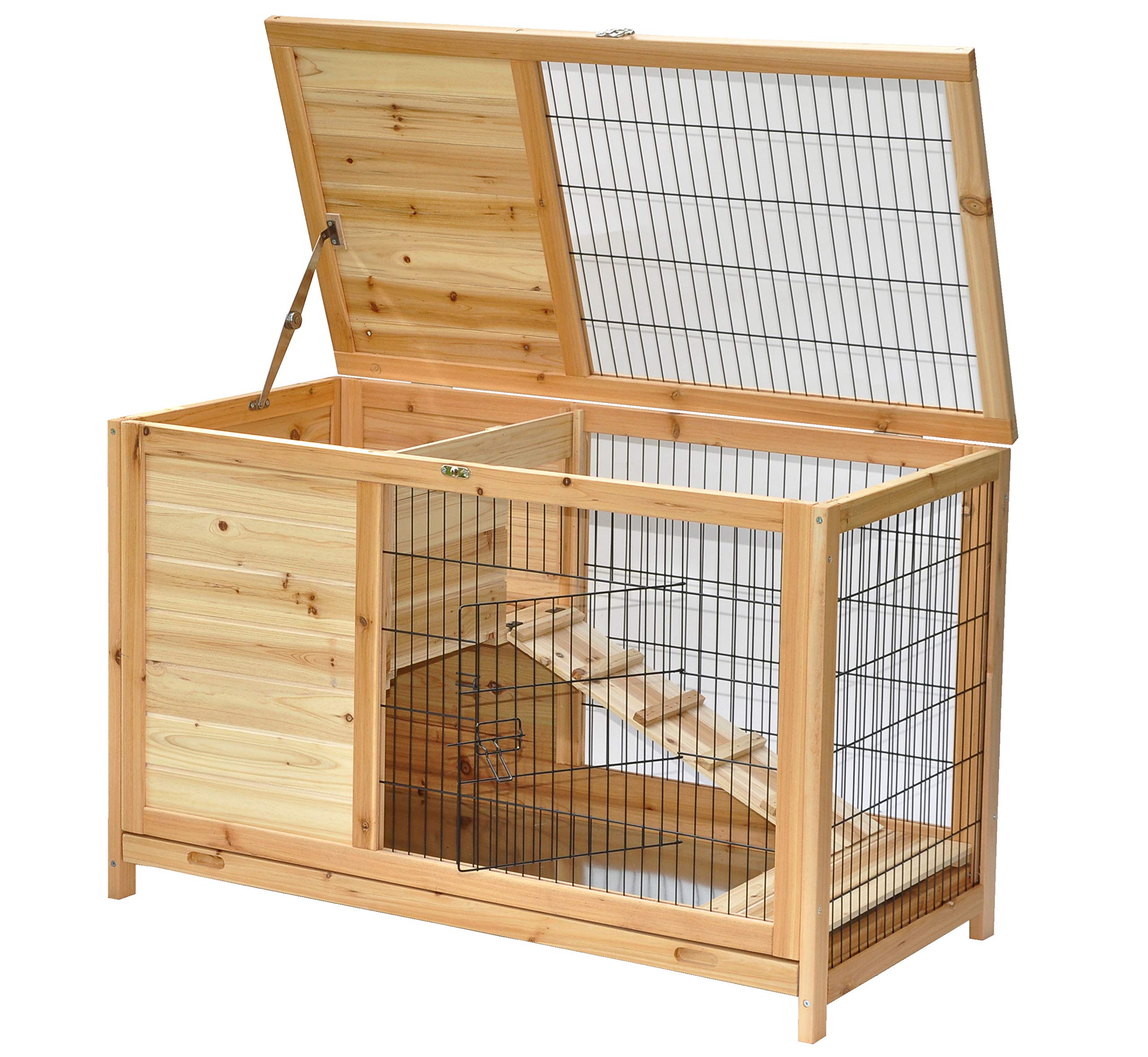 nanook Cage pour Hamster Cage pour Cochon d'Inde - Naturelle - 100 x 50 x 62 cm - verrouillable - avec Toit et Ouverture Frontale