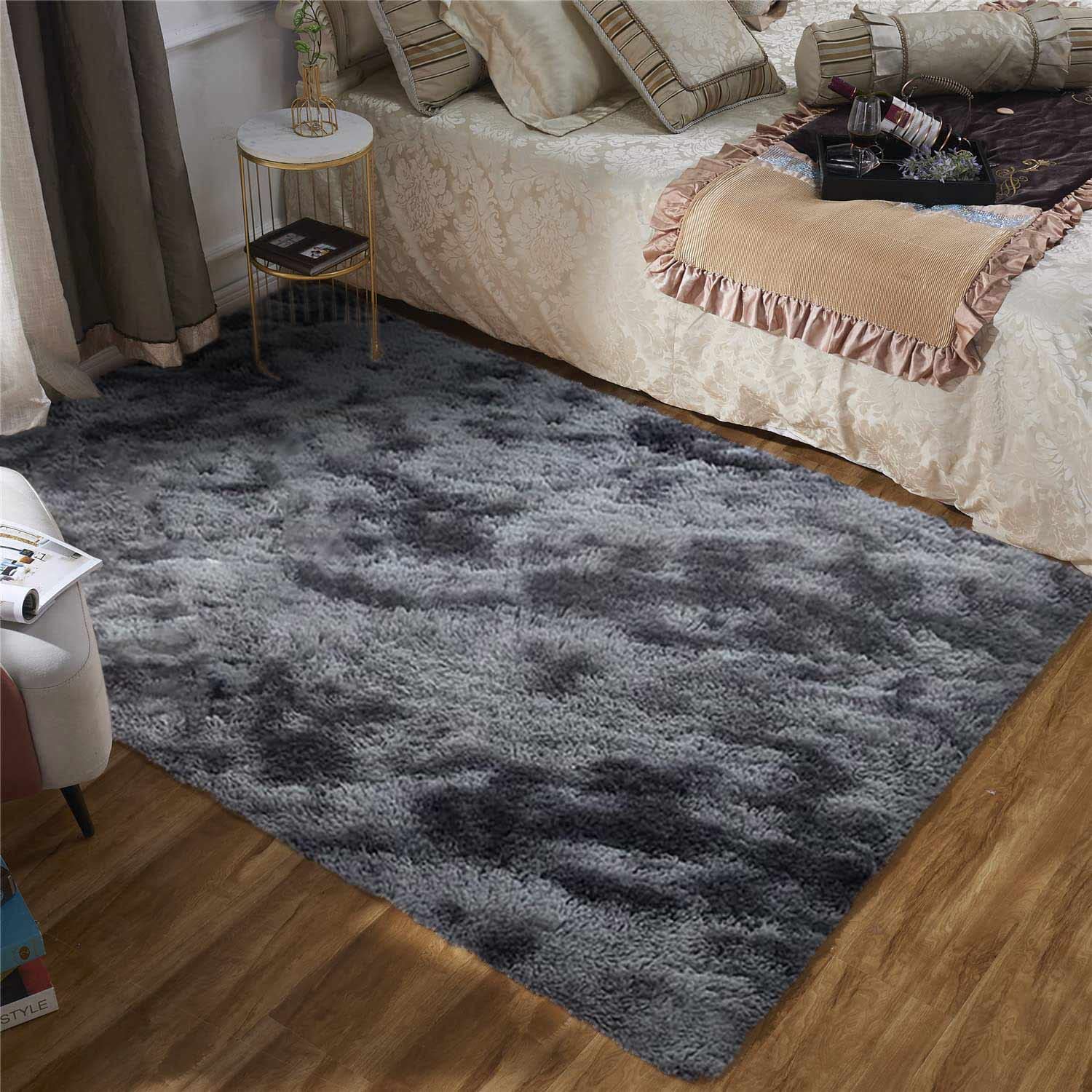 JURLEA Tappeti Soffici Tappeti per Soggiorno Tappeto Morbido Antiscivolo per Camere da Letto Moderne (140 x 200 cm, Nero Grigio)