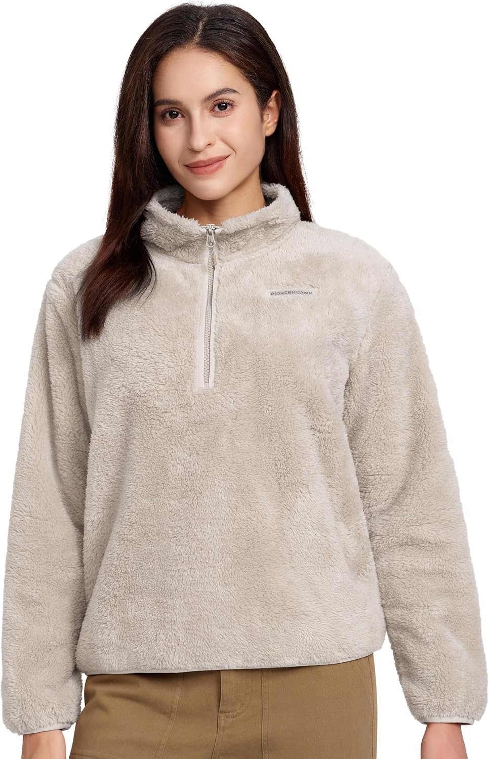 Pioneer Camp Damen Fleece Pullover Winter – Weicher Ski Fleece Pulli mit Rundhalsausschnitt für Trekking, Wandern, Camping, Outdoor-Aktivitäten Pioneer Camp Damen Fleece Pullover Winter – Weicher Ski Fleece Pulli mit Rundhalsausschnitt für Trekking, Wandern, Camping, Outdoor-Aktivitäten