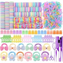 Toddler Hair Accessories Set, 1208 Pieces, Multicolor Ties & Clips