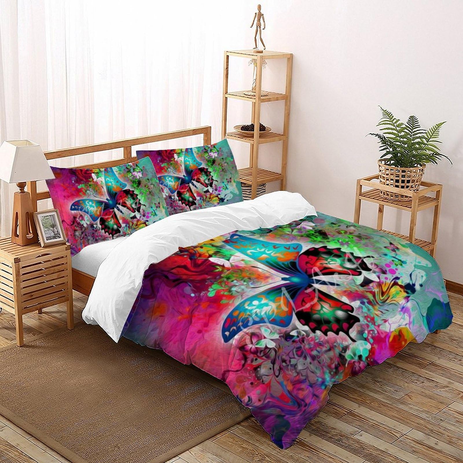 Housse de couette papillon pour sublimer la décoration d'une chambre adulte cosy