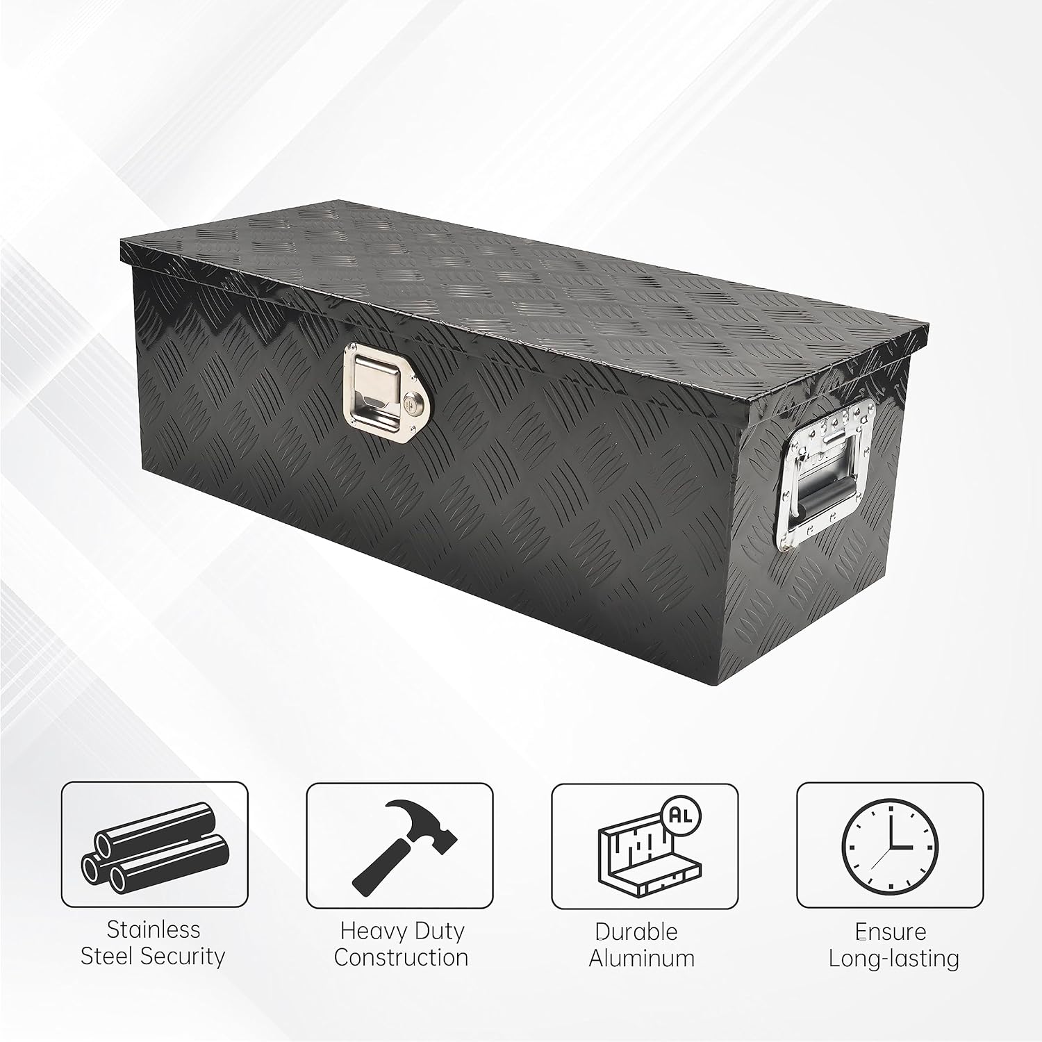 30 Inch Truck Tool Box, Aluminum Heavy Duty Tool Box For Truck With G Lock, 30’’x13’’x10’’,Black
