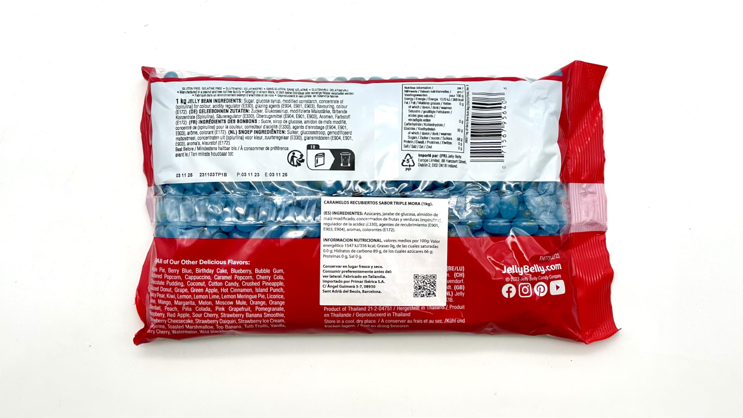 JELLY BELLY grageas sabor a triple mora 1KG
