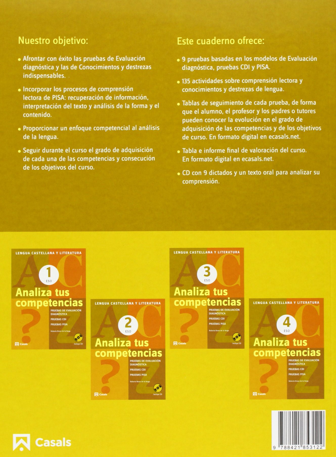 Analiza tus competencias. Lengua castellana y Literatura 4 ESO (Cuadernos ESO) - 9788421853122