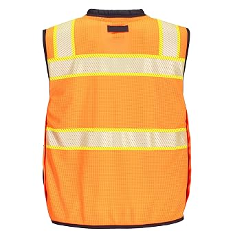 Portwest US375 Hi-Vis Premium Surveyor Vest Contrast Panels Padded Collar