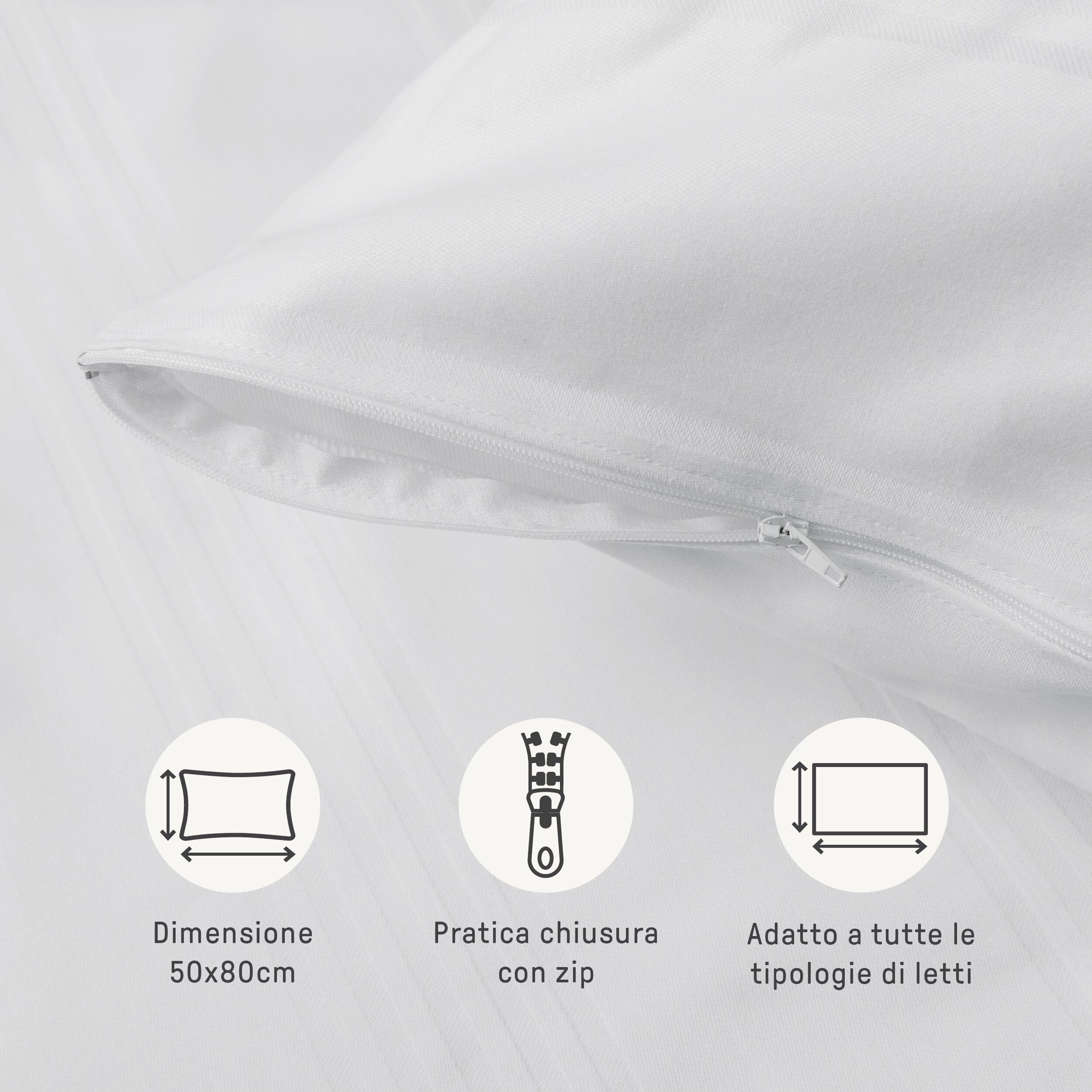 Set Letto Matrimoniale DREAMIN*101 - Coprimaterasso 180x200 Cm + 2 Federe 50x80 Cm, In Cotone 100%