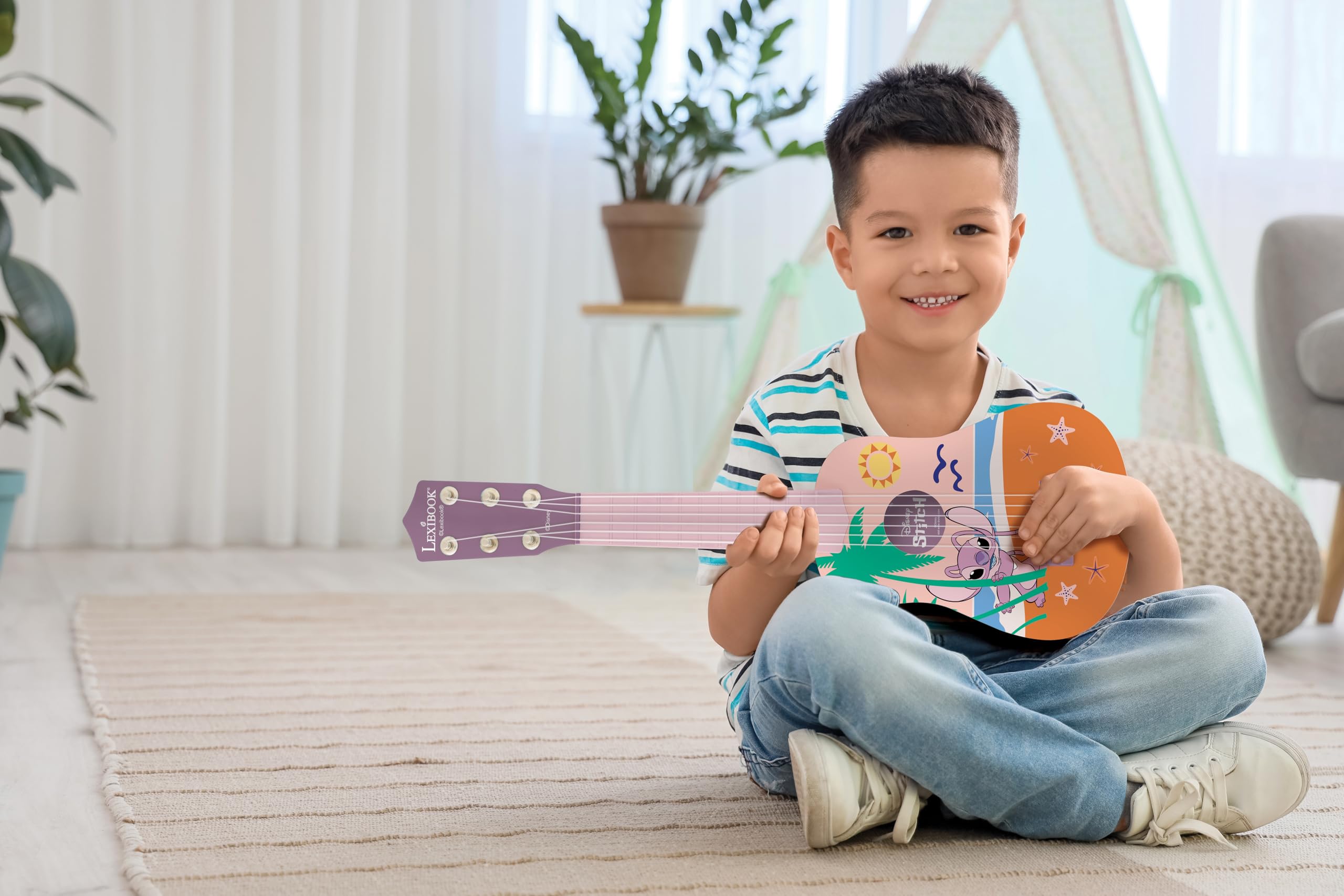 LEXIBOOK, Disney Stitch, My First Guitar Angel, Pink, K200D1LXB, Small - Image 4