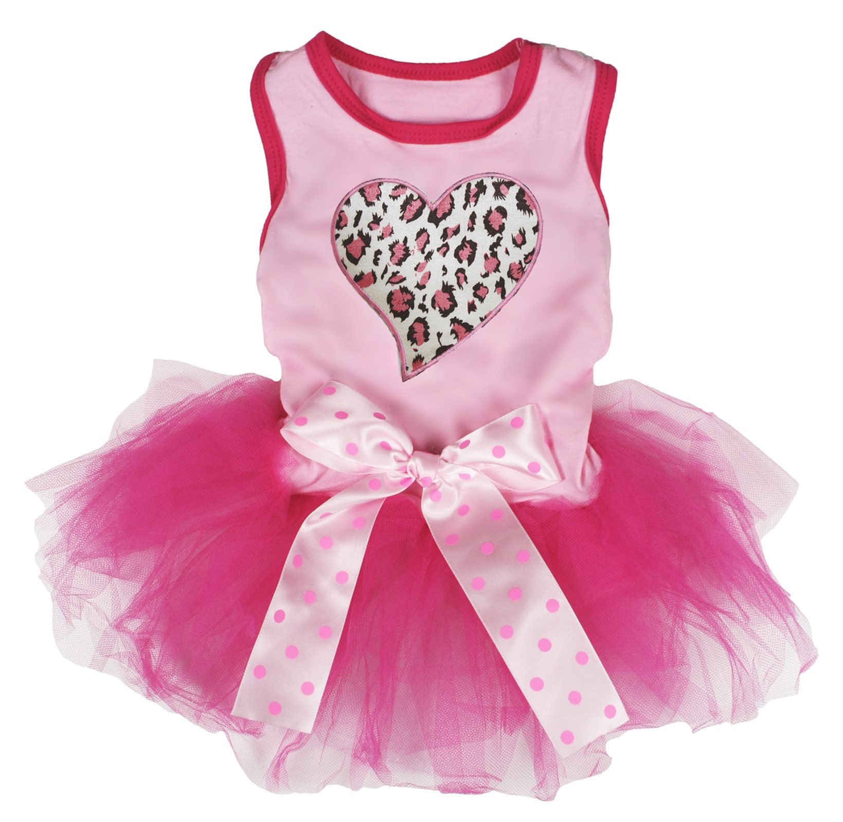 Robe pour chien rose vif imprimé léopard XL | Vêtement grand chien