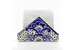 Enlivening Kitchen Décor with Blue and White Talavera Ceramic Napkin Holder