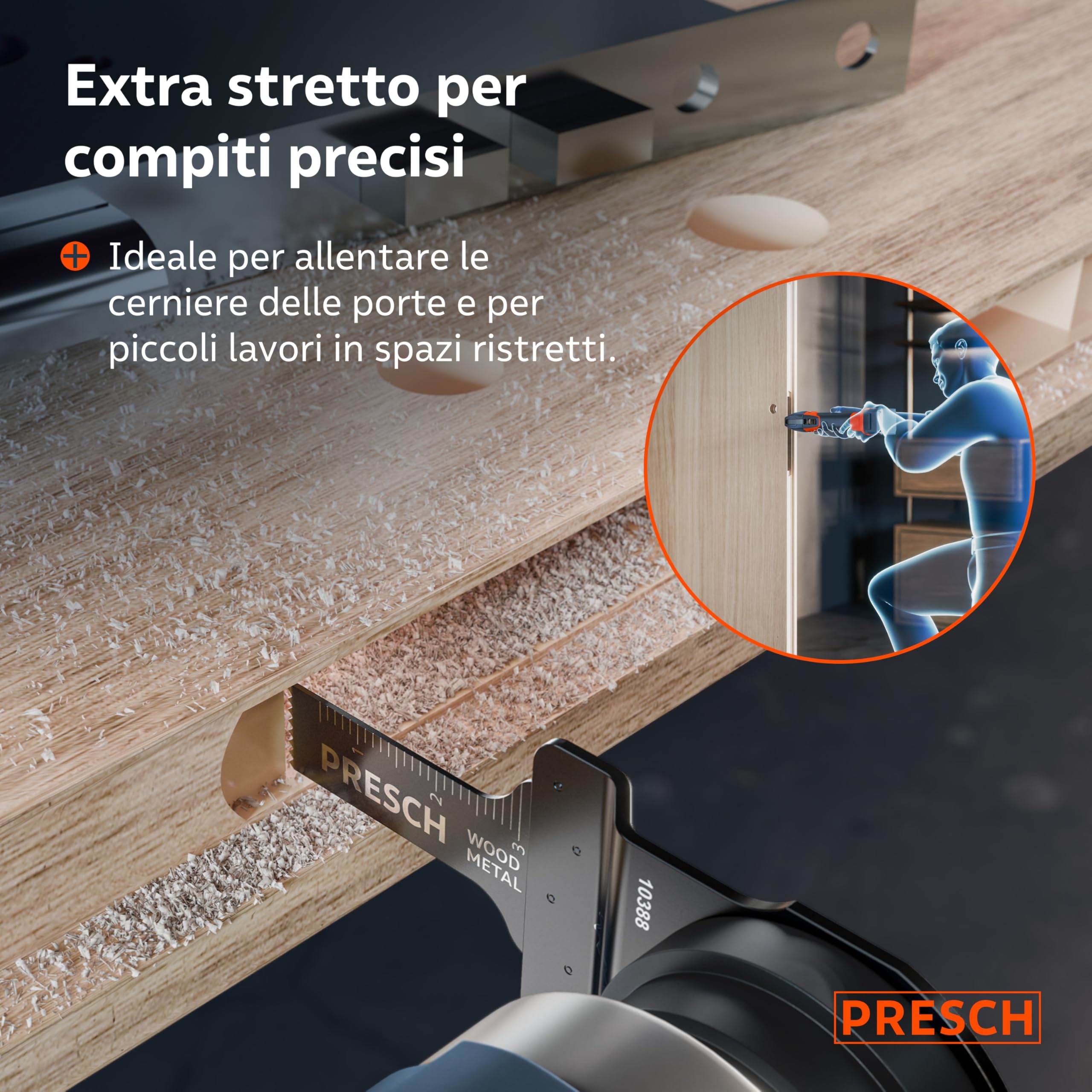 Presch Lame Multifunzione Legno e Metallo 25x10mm 5 pz. - Lame Starlock per sostituzione senza attrezzi - Taglio preciso con denti bimetallici e forma sfalsata - Accessori multiutensile professionale