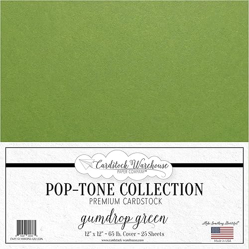 Miniatura 1 de Gumdrop - Papel de cartulina verde, 12 x 12 pulgadas, 65 libras, cubierta premium, 25 hojas de Cardstock Warehouse