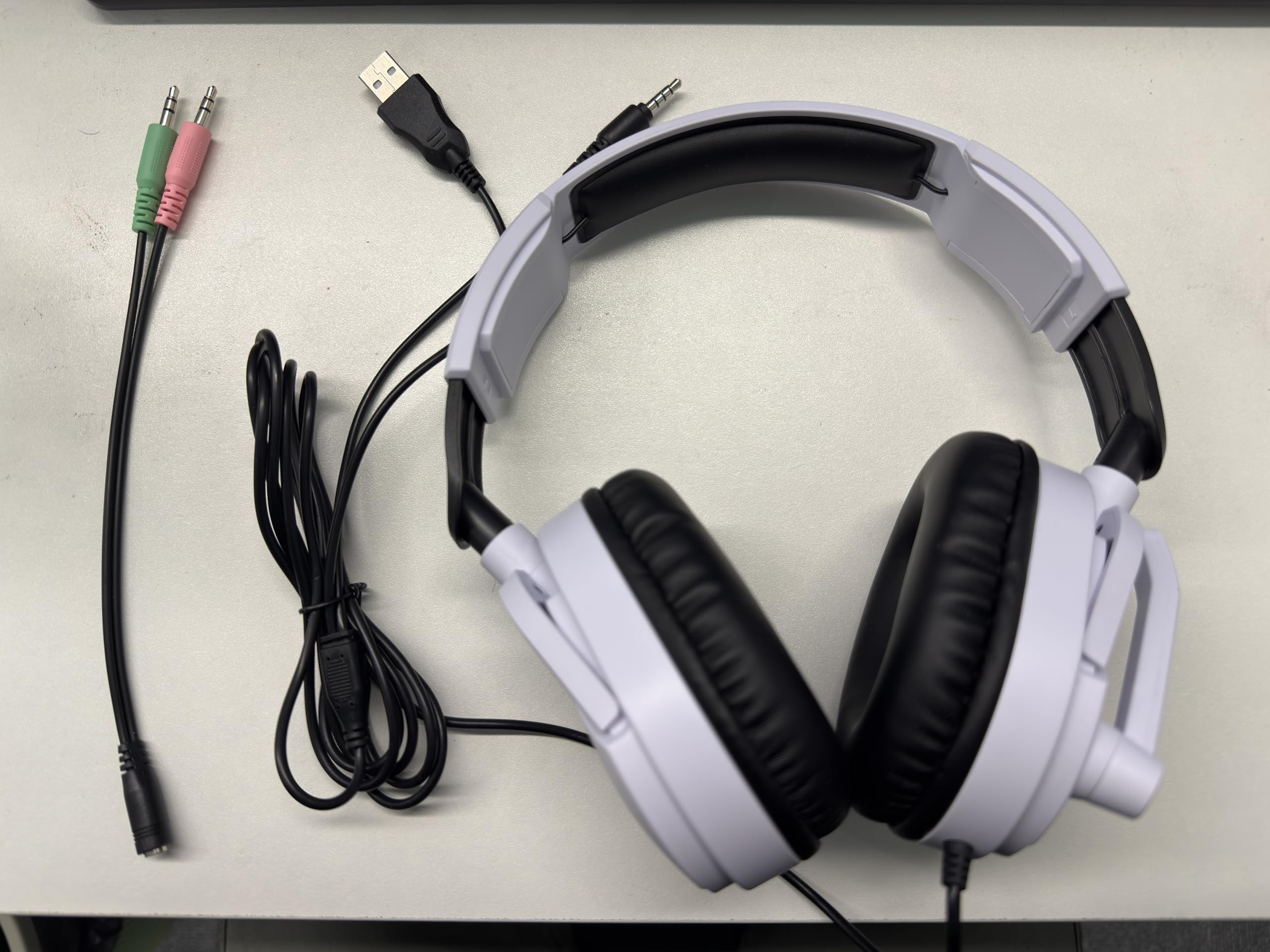 Cuffie Gaming Cablate Stereo Bass Deep - Microfono Flip-to-Mute, Cuscinetti Auricolari in Memory Foam, Cuffie Over-Ear LED RGB, Controllo Volume, Jack 3.5mm+USB, per PS4 PS5 Xbox One PC Switch Laptop
