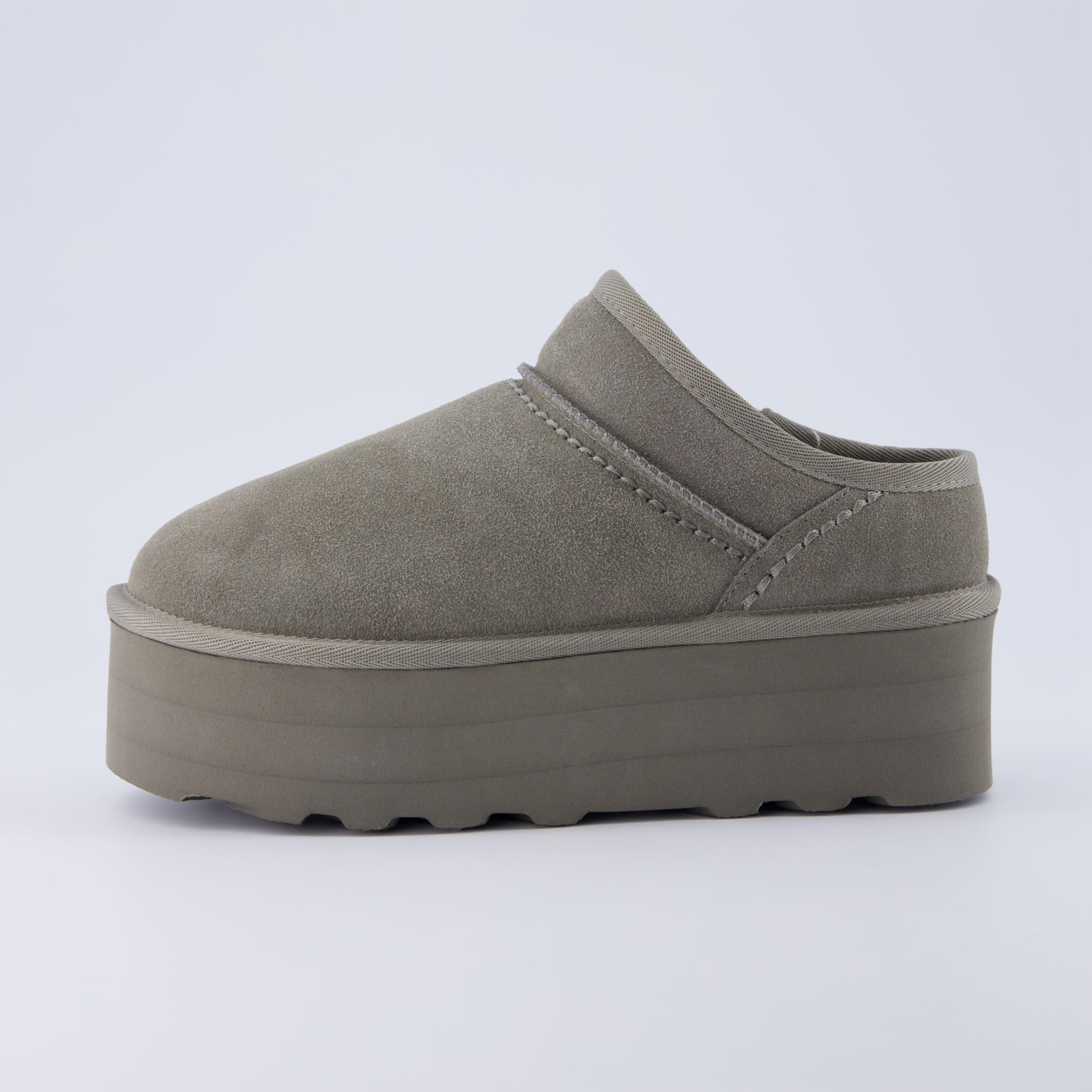 CUSHIONAIRE Mule Accogliente con Plateau in Vera Pelle