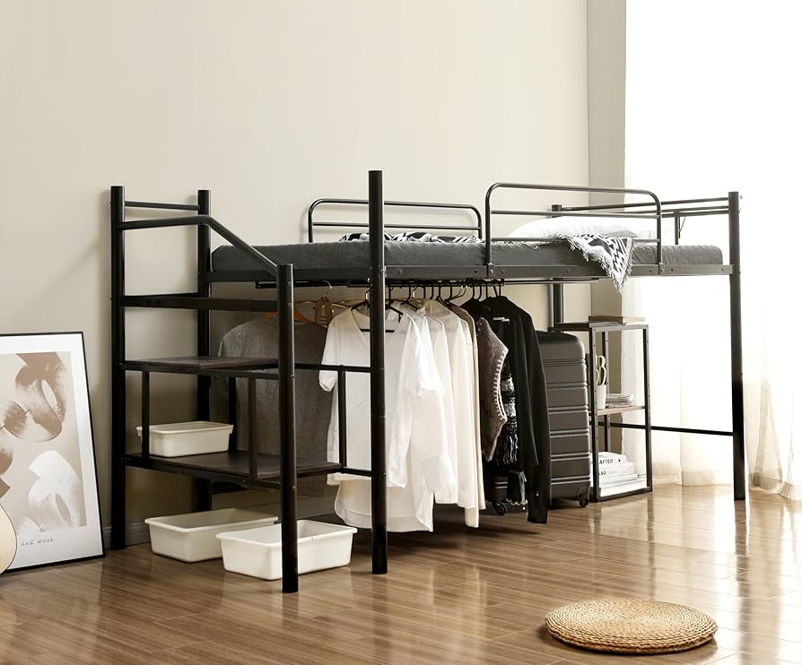 人気再入荷！【高さ130cm】ロフトベッド パイプベッド シングル　2COLOR 高さ130cm ロフトベッド パイプベッド シングル 一人暮らし