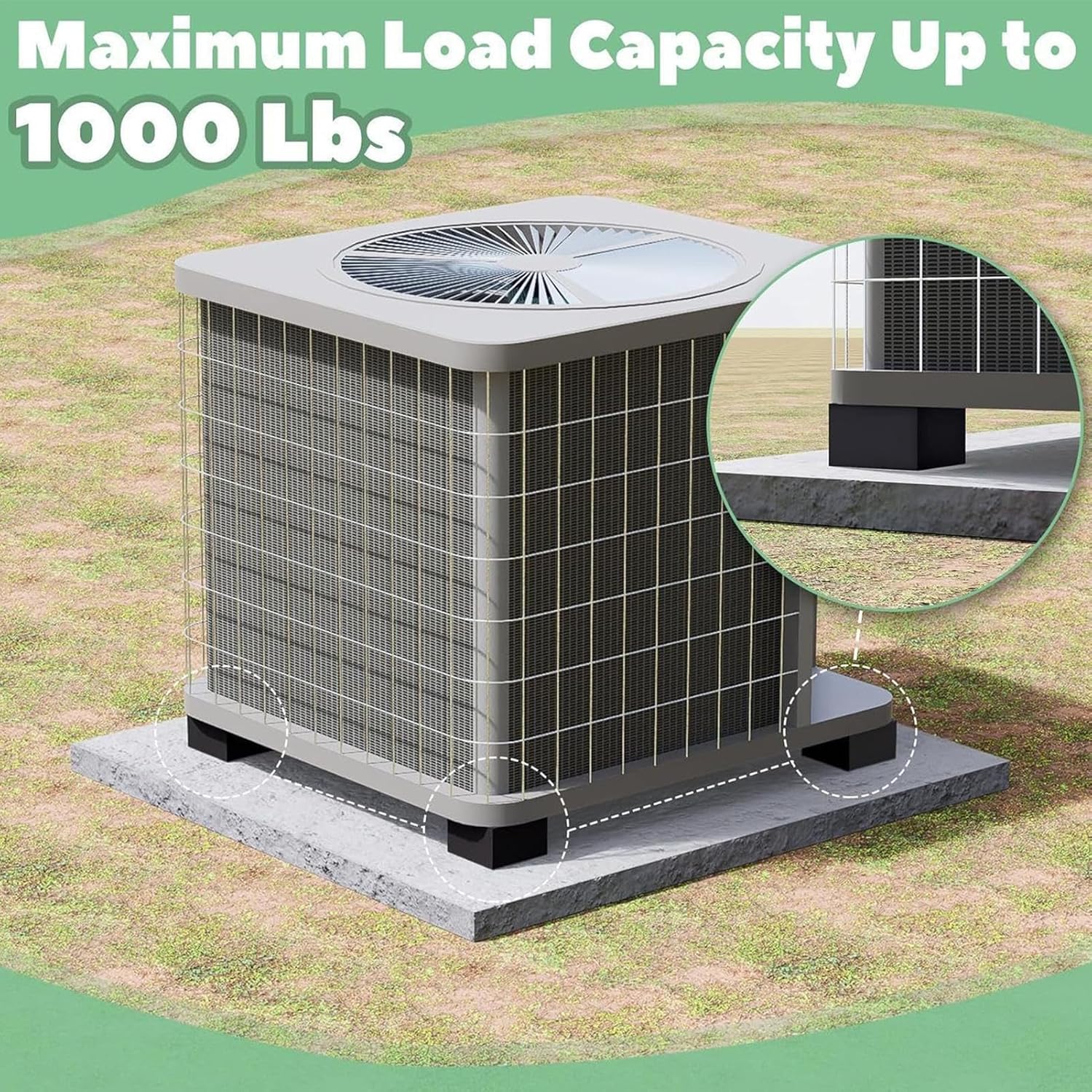 Anti Vibration Pads: Vibration Dampening Mat, Rubber Vibration Isolator Pad, 4 Piece Shockproof No Slip Dampener