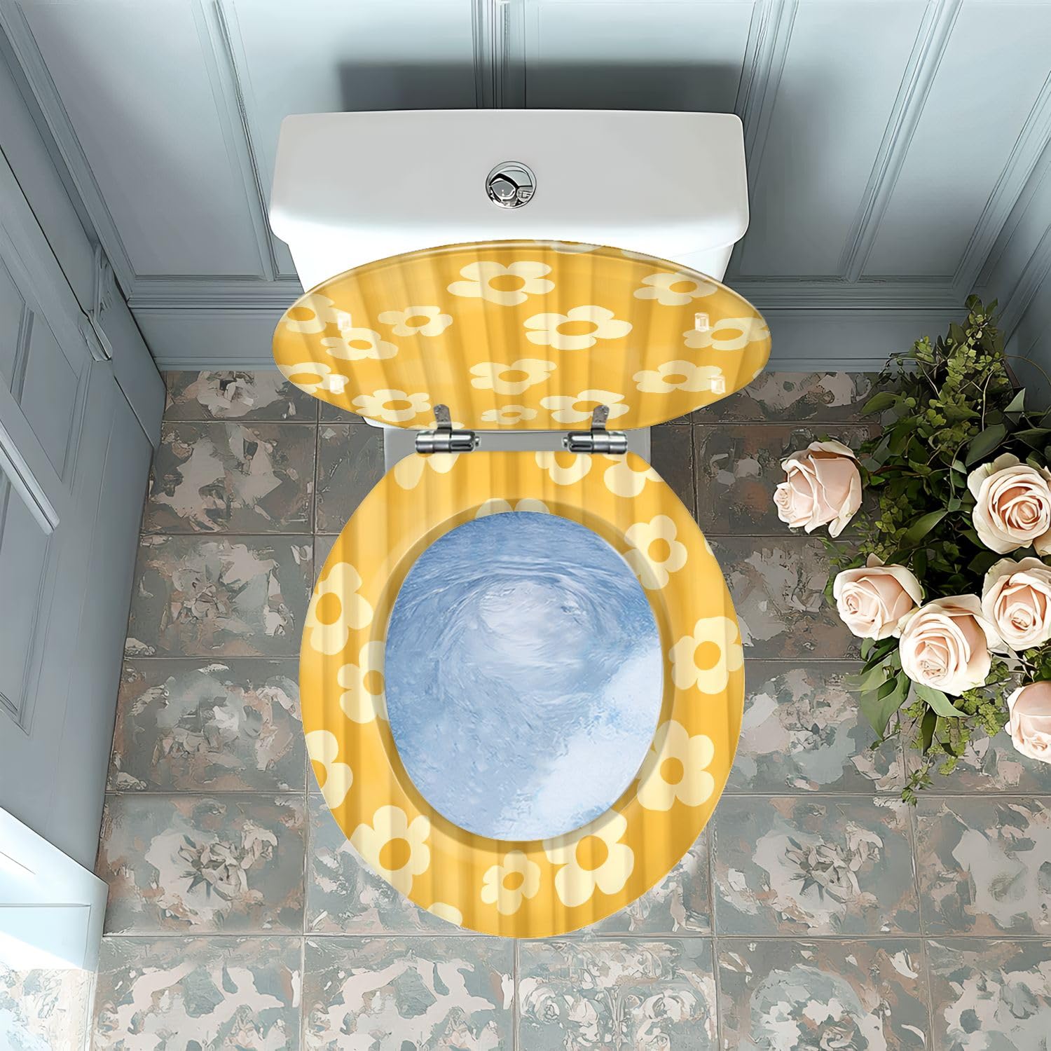 Asiento de inodoro redondo con cierre suave, accesorio de baño