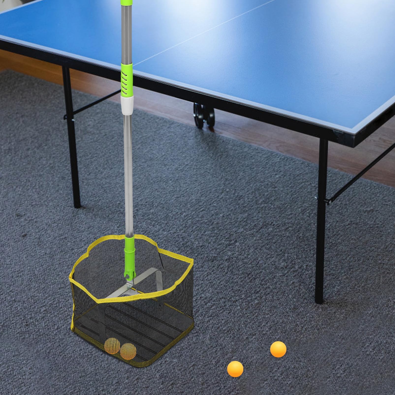 Abaodam Raccoglitore di Palline da Tennis e Ping Pong Asta Telescopica in Acciaio Inossidabile e Nylon per Campi da Gioco, Pratico e Compatto Colore Casuale