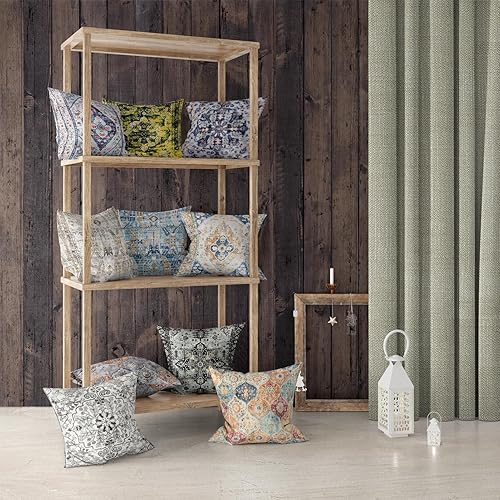 Miniatura 7 de Snycler Juego de 2 fundas de almohada decorativas de poliéster con patrón étnico bohemio, estilo étnico, para la cintura, 18 x 18 pulgadas (Boho 18)