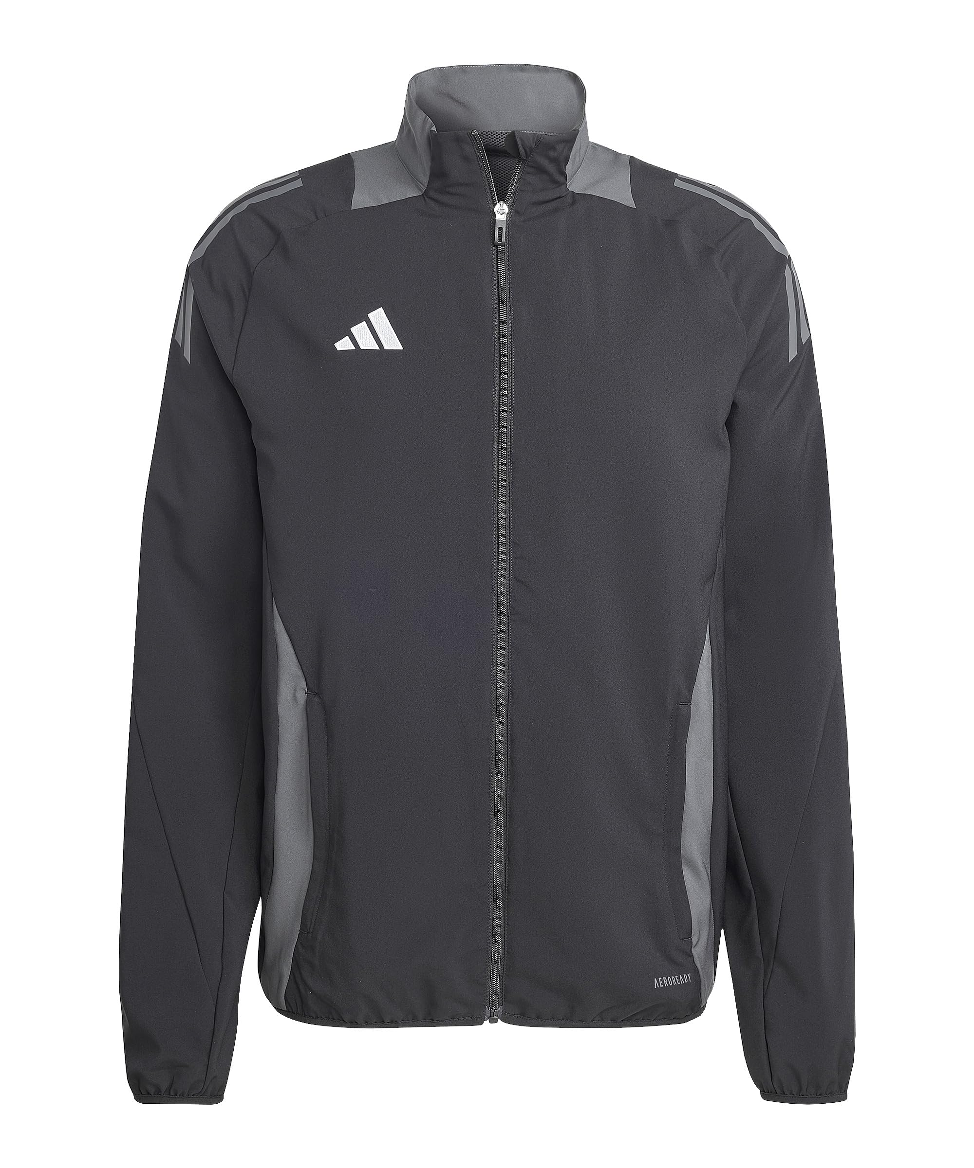 Adidas Men's Black/Grey Tiro 19 Funnel Neck Raglan Sleeve Athletic Top  42/Regular Xl