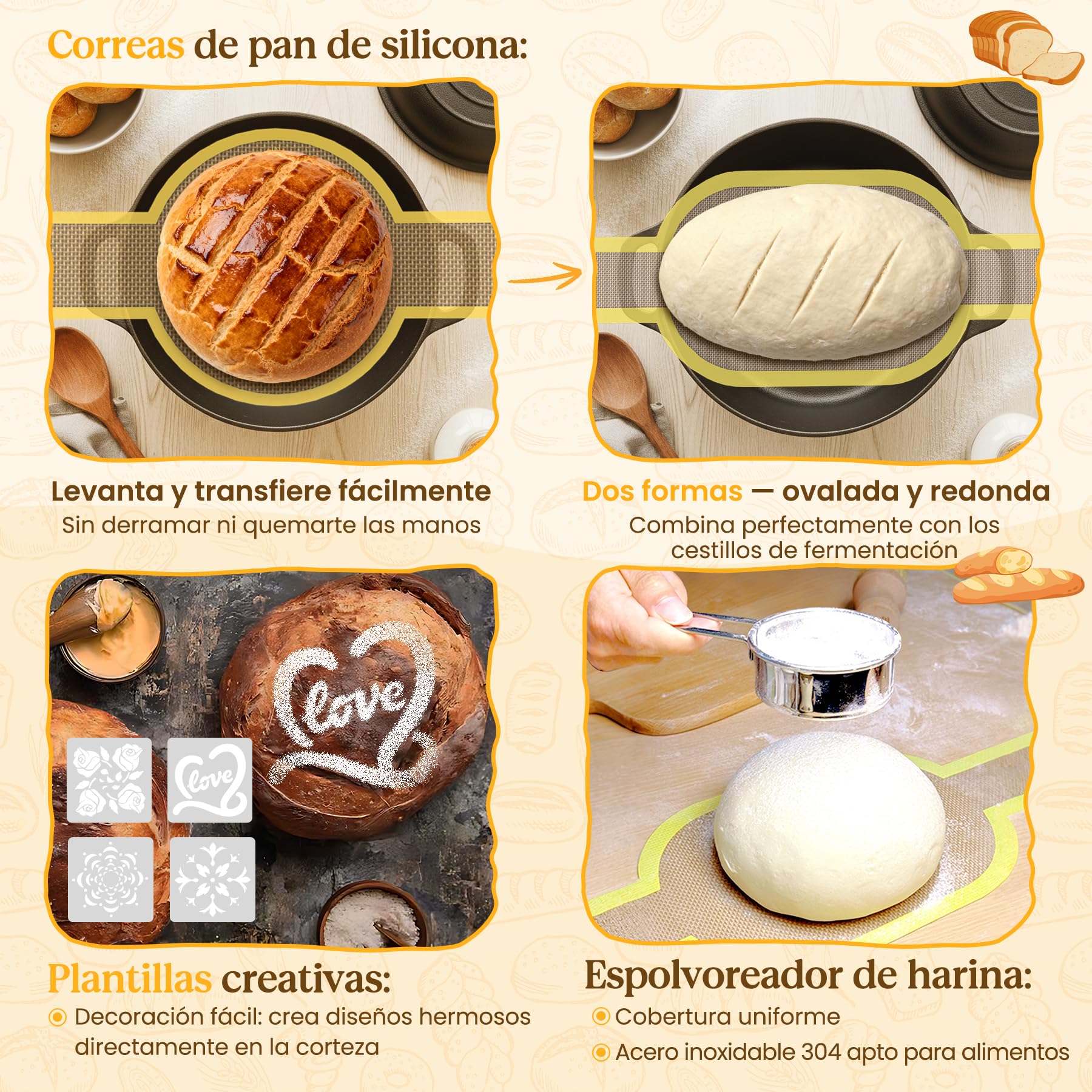 Kit Masa Madre 25 Piezas – Banneton de Cuerda de Algodón y Accesorios Panadería – Utensilios para Hacer Pan Casero – Regalo Ideal para Panaderos, Mujeres y Mamás