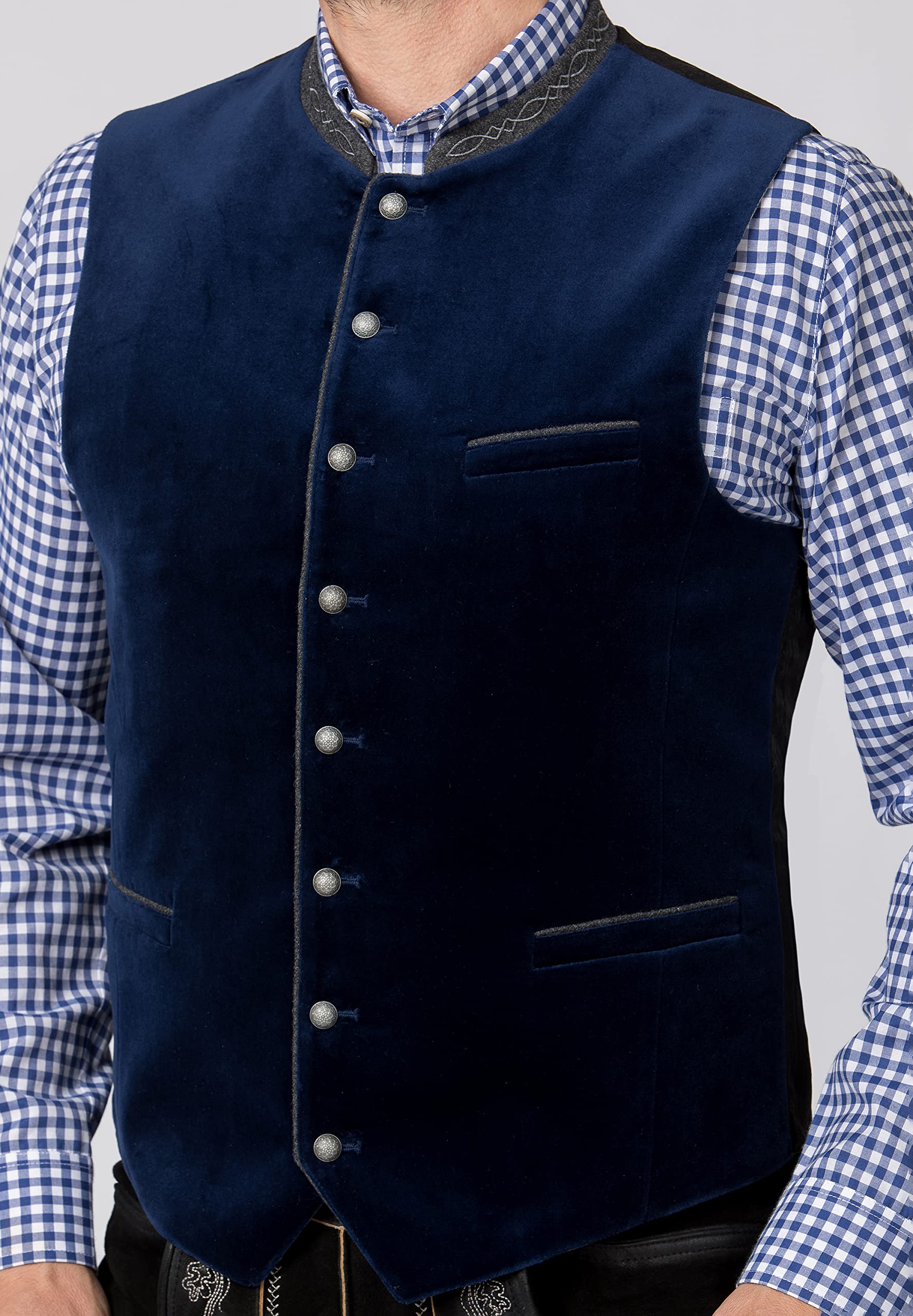Stockerpoint Herren Trachtenweste Lorenzo I Größen 46-64 I Traditionelle & hochwertige Weste mit verstellbarem Riegel I Perfekt für Trachten & Festlichkeiten