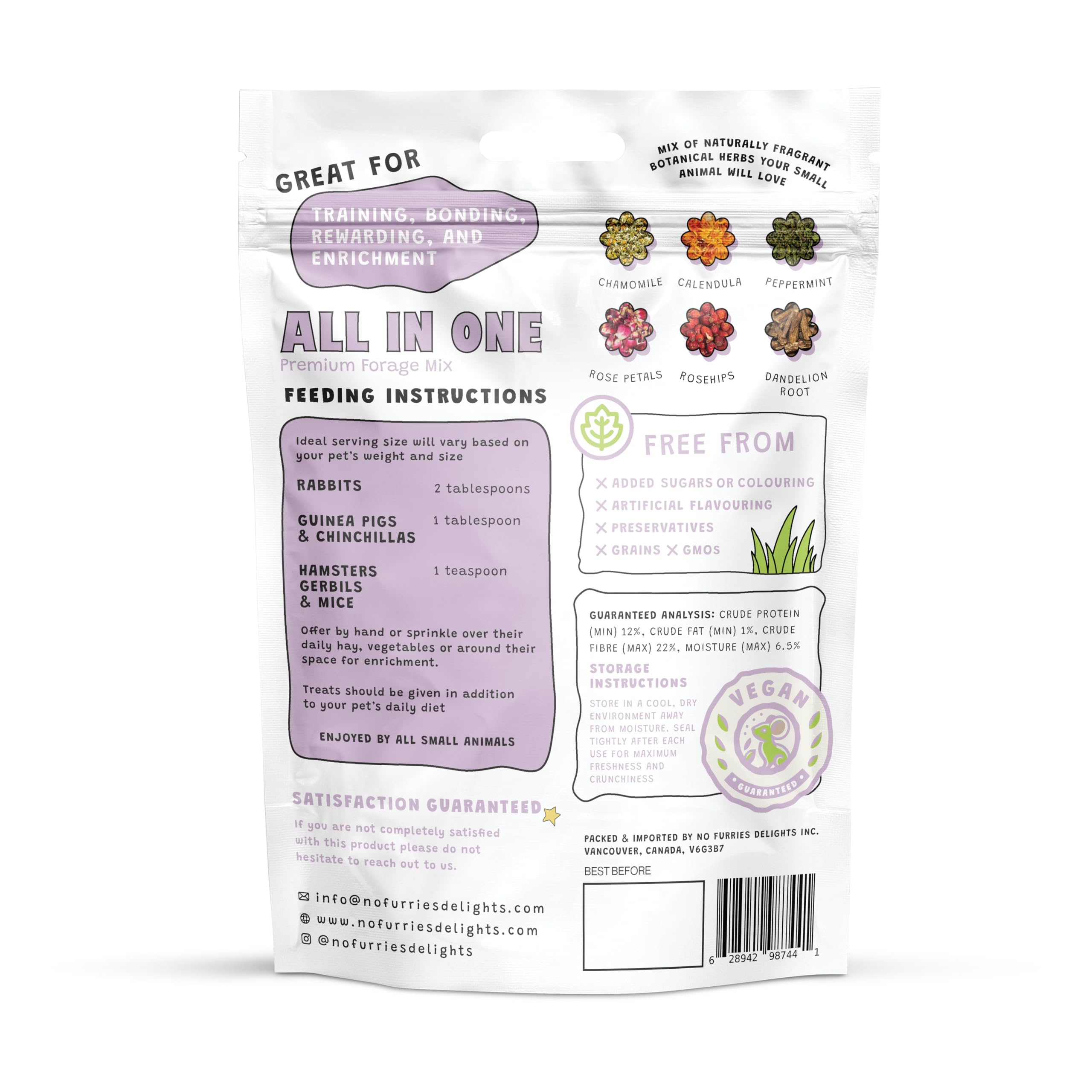 Forage Mix,100% All Natural Botanical Herb Treat for Rabbit Hamster Guinea Pig Chinchilla Chicken Hermit Crab Gerbil Degu & Other Small Animals (All in One Forage Mix 30g)