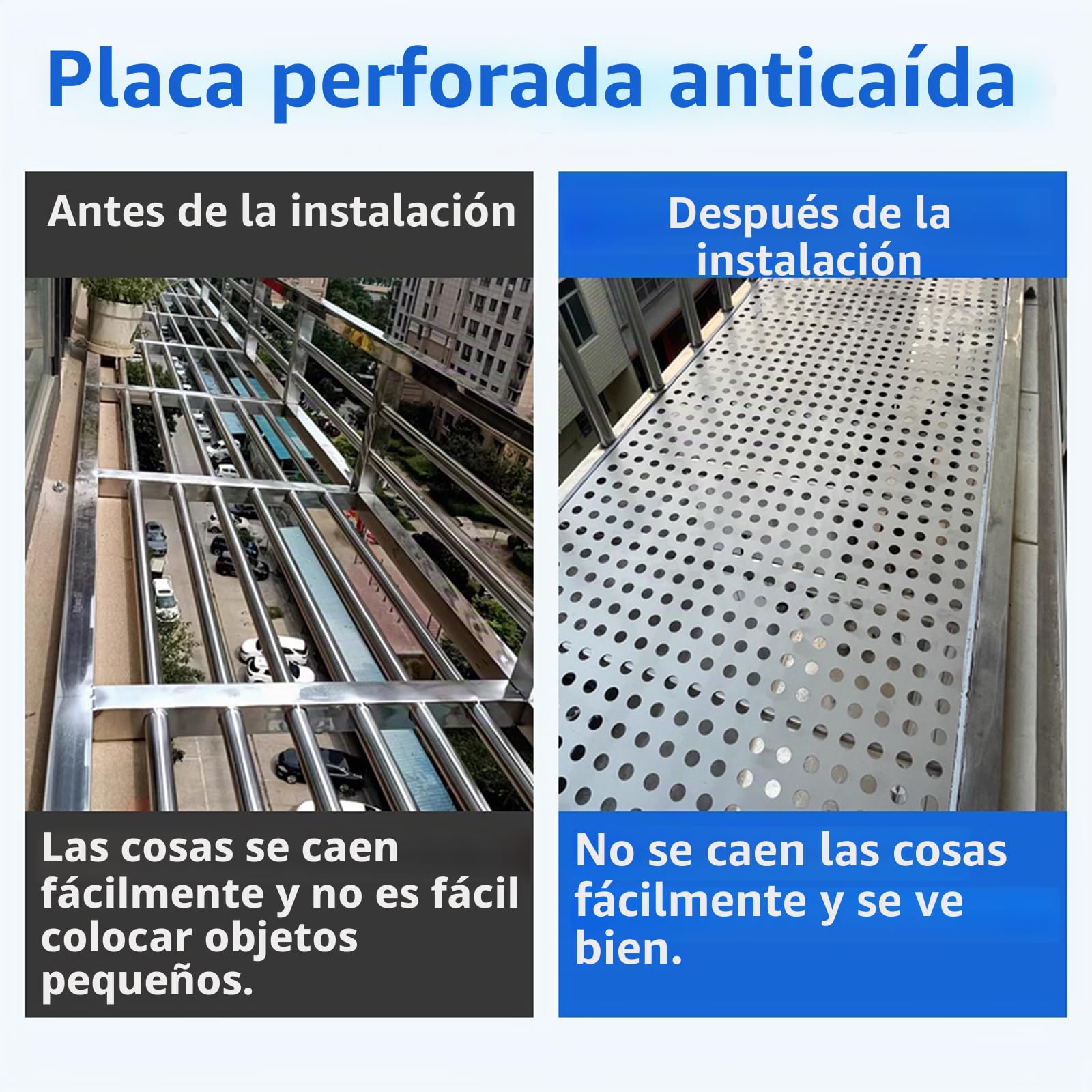 Chapa Perforada de Acero Inoxidable 304,Placa Perforada anticaídas,Expandido Metal Malla Placa Pantalla Decorativas Mallas,Apertura de 8 mm,para Balcones Escaleras Valla Jaula