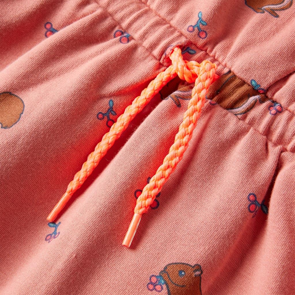 Vestido infantil rosa viejo para niña 116, manga larga de algodón con cordón y estampado de ardilla, transpirable y cómodo para el día a día, escuela, cumpleaños, festivo y verano