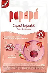 Papapá, Cereal infantil, Petit Cereal, Avêia Integral com Morango & Beterraba, Pouch, 170g, Rosa