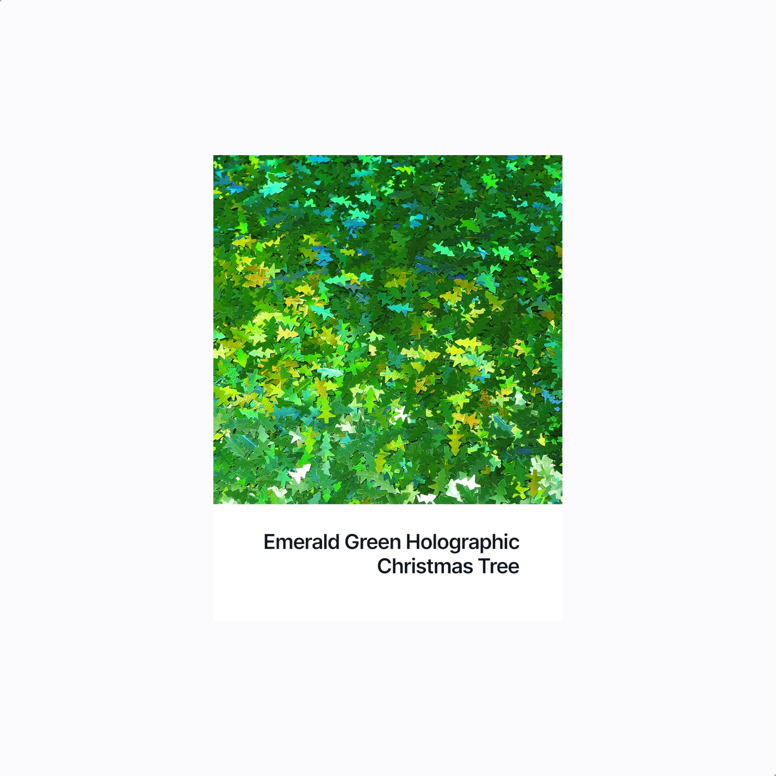 Hemway Craft Glitter Christmas Tree Shape, 50g, Emerald Green Holographic, Christmas Tree - Emerald Green Holographic, 50g / 1.8oz - Image 2