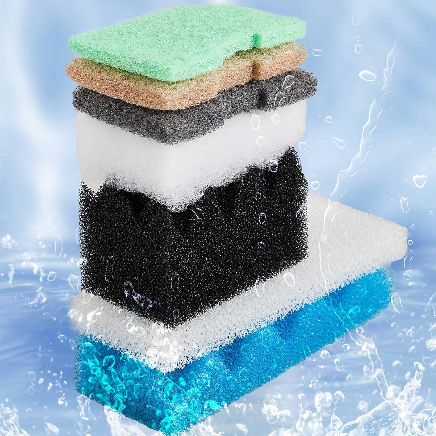 74 Pcs Filter Media Compatible with Fluval 306/307, Aquarium Replacement Media Kit, Foam, Activated Carbon, Nitrite/Phosphate/Ammonia Remover, Towel, Grease, Mesh Bags