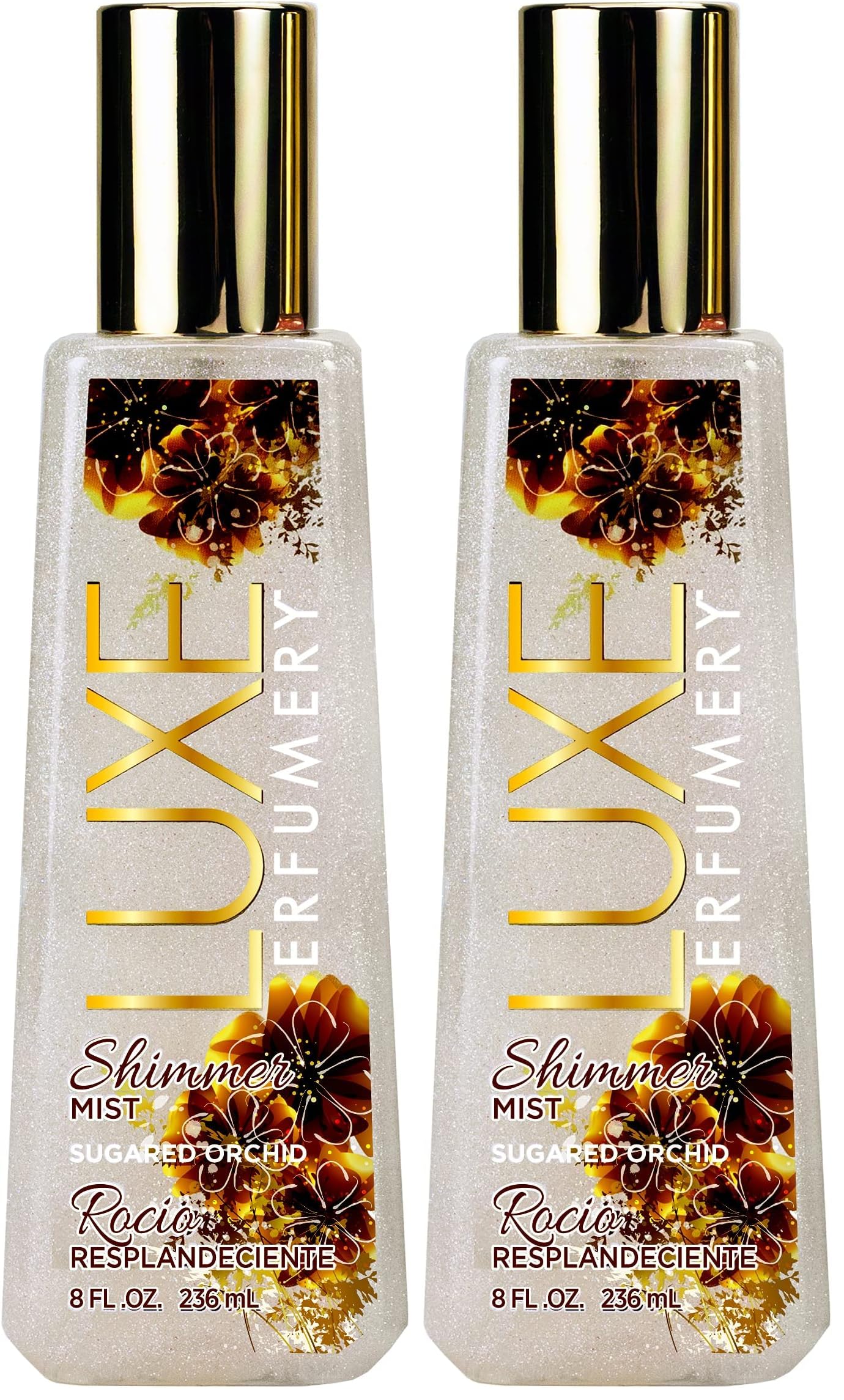 Luxe Perfumery Shimmer Body Mist, Sugared Orchid, 8.0 fl oz (Pack of 2)
