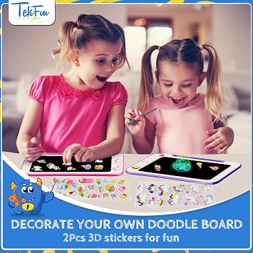 TEKFUN LCD Writing Tablet for Kids, Toddler Girl Toys, Doodle Board Drawing Tablet, Easter Gifts for Kids, Birthday Gift for 3-8 Years Old Girl (8.5 Inch Pink)