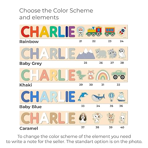 Miniatura 5 de Personalized Name Puzzle with Pegs by BusyPuzzle, Montessori Toys, Wooden Name Puzzle for 1 Year Old Baby, Gift for 1st Birthday, Christmas Gift for