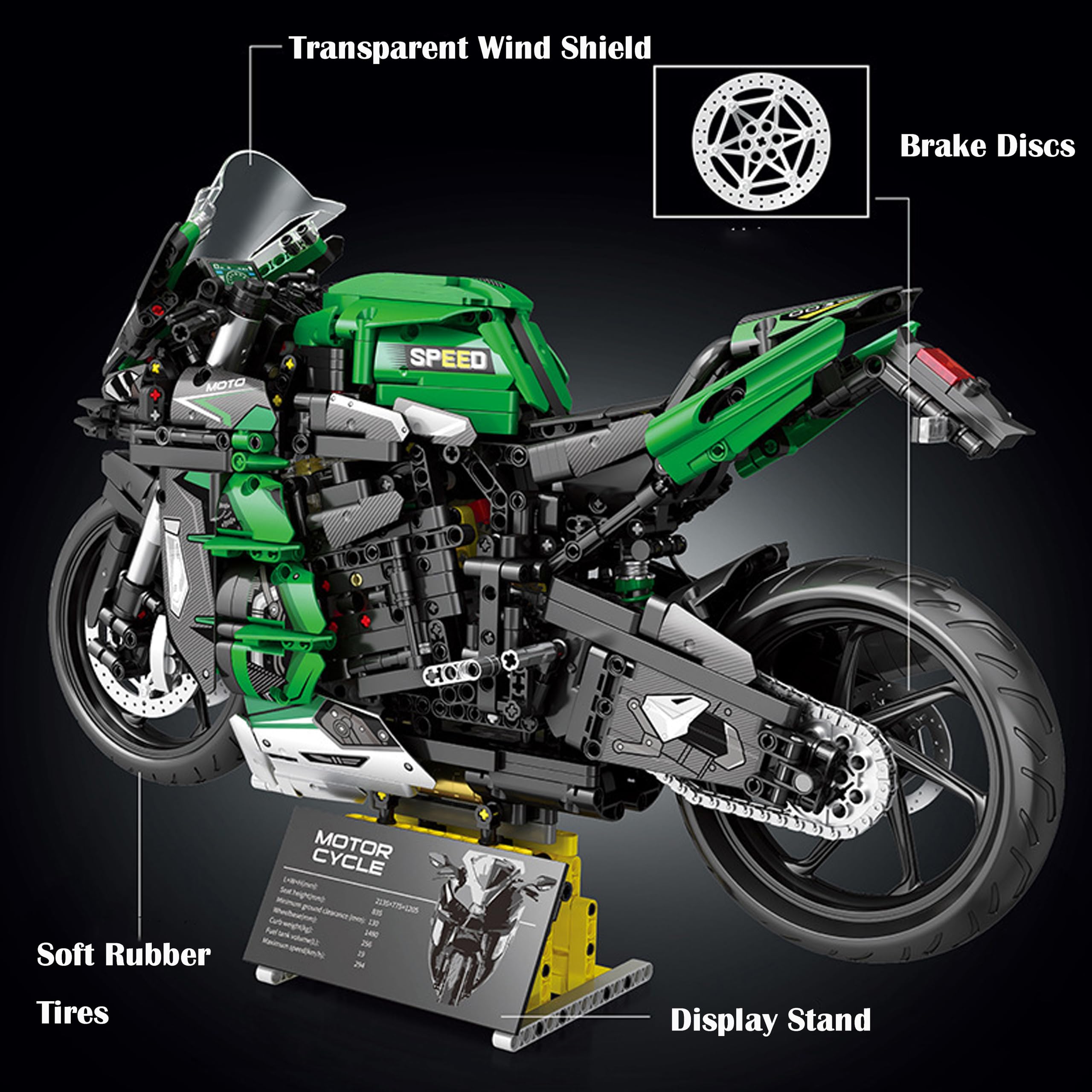 N C K ☺︎ Amazon.com: SAYN Technics Motorcycle for Kawasaki H2R - 1/5