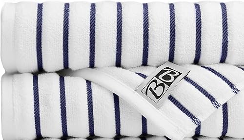 Black & White Brands - Toalla de playa brasileña de superlujo para playapiscinabaño, tamaño XL, 36 x 70 pulgadas, 100% algodón absorbente, acanalada