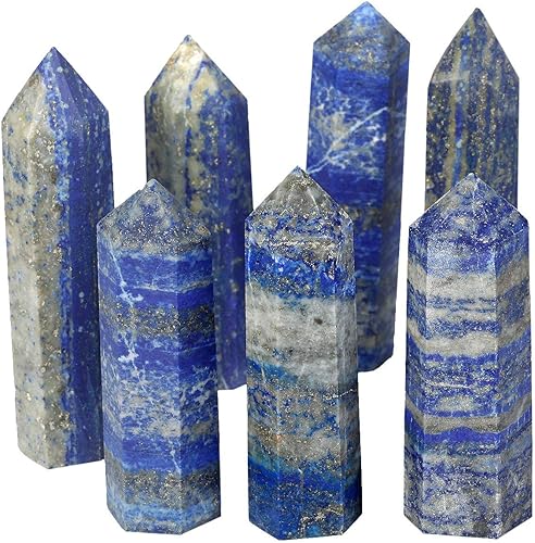 Miniatura 5 de Rockcloud - Figurilla de piedra de Reiki tallada con forma de prisma facetada con punto de cristal curativo de fluorita