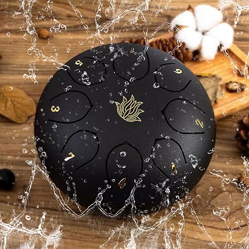 Tambor de lluvia - Tambor de lluvia de 8 notas de 6 pulgadas para jardín exterior, con bolsa, libro de música, baquetas, soporte de mazo y paletas