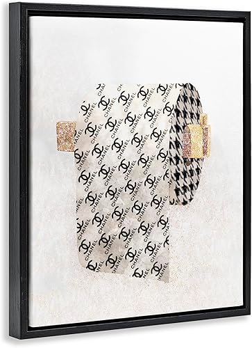 Vista 15 de Stupell Industries Diseño de arte de pared de lienzo flotante enmarcado con diseño de diseñador de papel higiénico glamuroso de moda por Ziwei Li